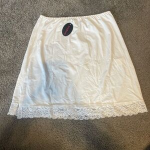 White Lace Trim Half Slip